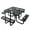 Black | Square, variant on Garvee Outdoor Picnic Table, 46" Square Heavy Duty Patio Table with Umbrella Hole and Integrated Benches for Garden, Backyard & Restaurants, Blue