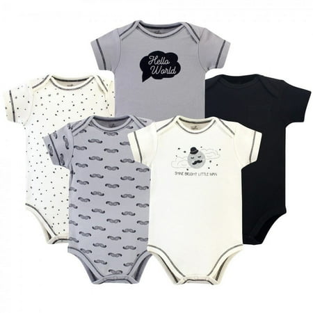 UPC: 0660168669381 | Touched by Nature Baby Boy Organic Cotton Bodysuits 5pk Mr. Moon 12-18 Months
