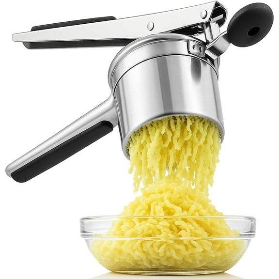 Large Potato Ricer, Heavy Duty Stainless Steel Potato Ricer and Masher, Press and Mash Kitchen Gadget for Potatoes and Vegetables