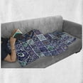 thumbnail image 6 of Ethnic Soft Flannel Fleece Blanket, Traditional Mosaic Azulejo Portuguese Cultural Ceramic Tiles Folk Design, Cozy Plush for Indoor and Outdoor Use, 70" x 90", Teal Indigo Navy Blue, by Ambesonne, 6 of 6