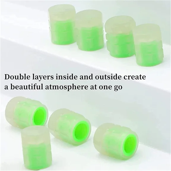 Saree 8Pcs Car Tire Caps Glow in The Dark Tire Valve Caps Glowing Tire Valve Stem Caps