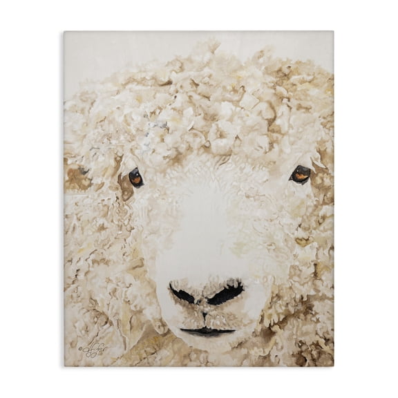 Stupell Industries French Country Sheep Portrait Farm Animal Canvas Art, 16 x 20, by Diane Fifer