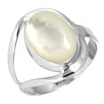 thumbnail image 1 of 925 Sterling Silver Ring For Women - Girls White Natural Mother Of Pearl Gemstone Silver Ring Size 8 April Birthstone Silver Ring Size 8 Christmas - Gift For Mother Gemstone 925 Silver Jewelry, 1 of 5