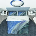 thumbnail image 3 of Designart 'Black And Blue Abstract Water Painting' Geometric Bedding Set - Duvet Cover & Shams, 3 of 4