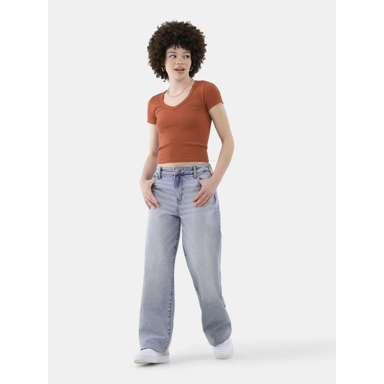 No Boundaries High Rise Baggy Jeans with Wide Leg, 32 No Boundaries High Rise Baggy Jeans with Wide Leg, 32