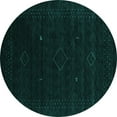 thumbnail image 1 of Ahgly Company Indoor Round Abstract Turquoise Blue Contemporary Area Rugs, 8' Round, 1 of 4
