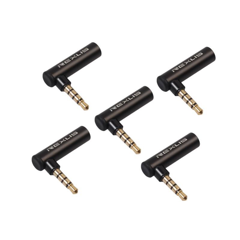 3.5mm Male To Female 90° Audio Adapter Microphone Jack Stereo Plug Connector