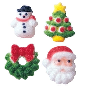 Cookie Assortments Christmas Christmas Charms Assortment Sugar Decorations Toppers Party Favors Cookie Cupcake Cake 12 Count ()