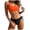 Orange, variant on Bikini Set for Women Cheeky Two Piece Swimsuits Scoop Neck Bathing Suit with Ajustable String Bottom (Black, S)