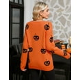 thumbnail image 5 of Sweaters for Women Halloween Day Pumpkin Ghost Print Pullover Sweater Casual Loose Knitted Crewneck Sweaters Shermie, 5 of 6