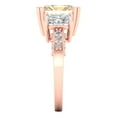 thumbnail image 3 of Three-Stone Engagement Ring for Women - 4.27ct Natural Morganite in 14K Rose Gold Promise Ring, 3 of 6
