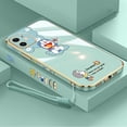 thumbnail image 4 of Funda De Chapado Ultrafina Phoen Para Iphone 13 12 11 Pro Max 6 6s 7 I8 7 + Plus X Xr Xs SE 2020 Doraemon Electroplate Cuadrado Cordón De Silicona Para Teléfono, 4 of 4