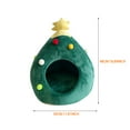 thumbnail image 3 of 18.90x15.75x15.75 Inch Christmas Tree Shaped Pet Bed with Half Closed Design - Warm Soft Winter House for Small Animals and Pets, 3 of 9