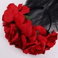 thumbnail image 2 of rosa flor velo de cabello diadema floral disfraz de halloween tocado mexicano accesorios para el cabello para mujeres niñas rojo, 2 of 5