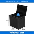 thumbnail image 3 of Dextrus 30 Gallon Rattan Resin Deck Box, Black Weather Resistant Lockable Outdoor Storage Box, Multipurpose Indoor Outdoor Container for Patio Cushions, Garden Tools and Daily Essentials, 3 of 8