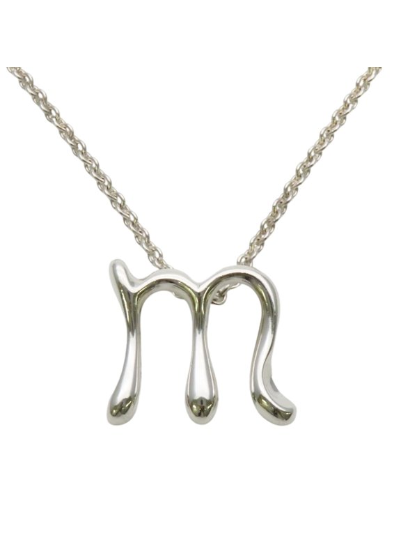 Pre-Owned Tiffany & Co. Necklace, Letter M, SV925, Elsa Peretti Initial, Women's.