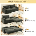 thumbnail image 4 of 4-Seat Convertible Sleeper Sofa Bed - Chenille Fabric, Deep Seat, Modern Cloud Sofa with Storage, USB Port & 2-in-1 Pillow, Pull-Out Sleeper for Living Room,Apartment,Bedroom,DARK GREY, 4 of 9