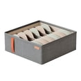 thumbnail image 1 of Billuyoard Caja de almacenamiento de ropa de fácil acceso y fácil organización, caja de almacenamiento de ropa y pantalones Almacenamiento y organización del hogar Gris oscuro 6 rejillas, 1 of 6