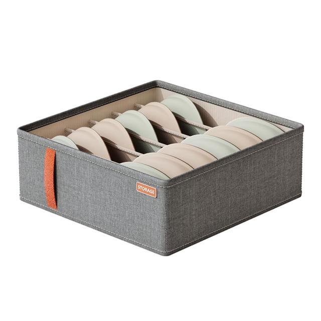 Billuyoard Caja de almacenamiento de ropa de fácil acceso y fácil organización, caja de almacenamiento de ropa y pantalones Almacenamiento y organización del hogar Gris oscuro 6 rejillas