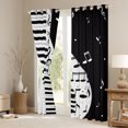 thumbnail image 3 of Manfei Teens Piano Music Black Out Curtains, Geometric Stripes Curtains Pack of 2 (42x63 Each), Black White Musical Note Bedroom Curtains, Curtains and Drapes Home Decor, 3 of 6