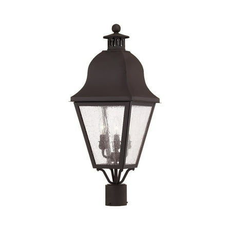 Livex Lighting Amwell 3 Light Bronze Outdoor Post Top Lantern