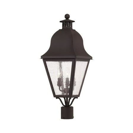 Livex Lighting Amwell 3 Light Bronze Outdoor Post Top Lantern