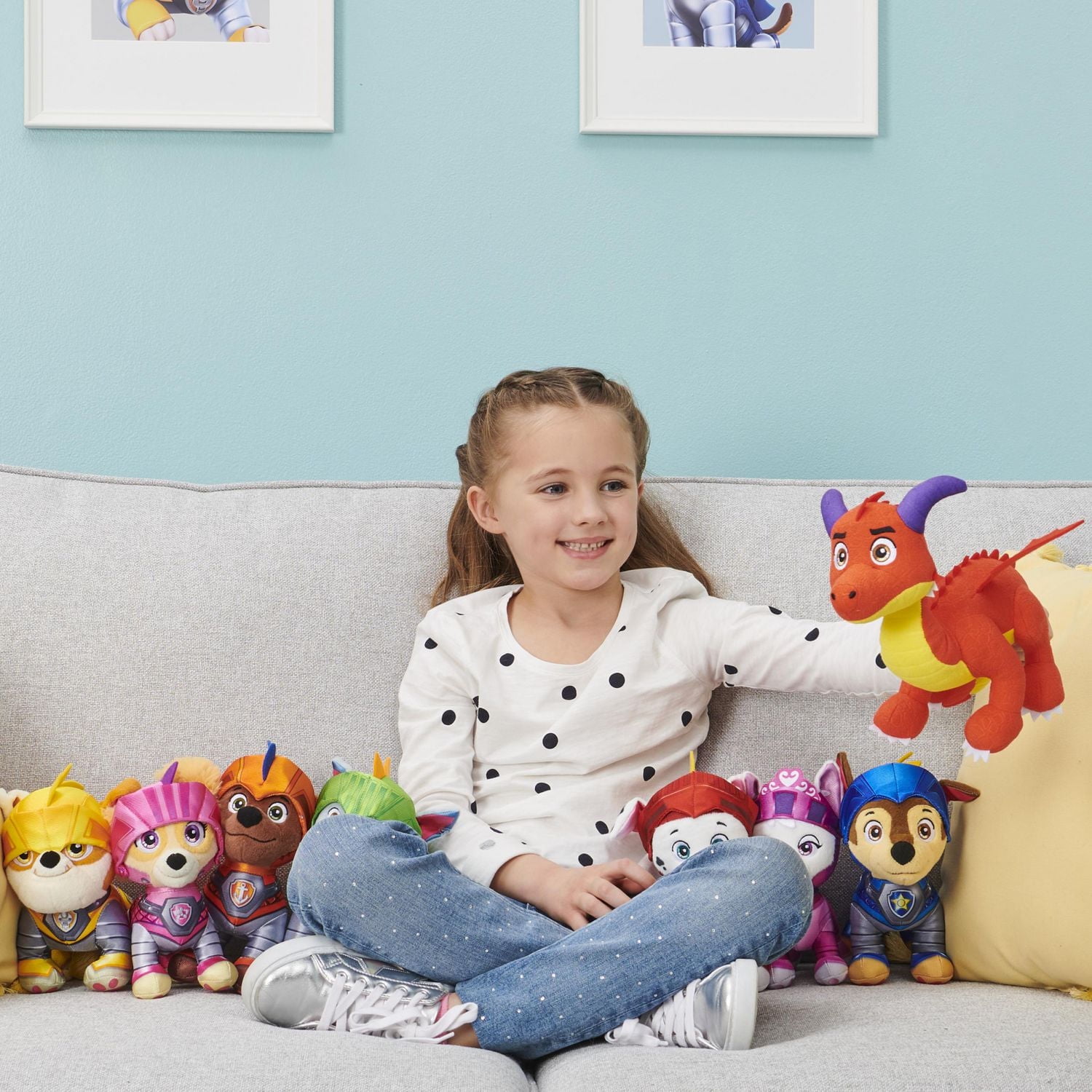 PAW Patrol, Rescue Knights Rubble Animal en peluche, 20,3 cm, jouets pour enfants à partir de 3 ans