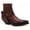 Red, variant on EGNMCR Men's Ankle Boots Men Shoes British Style Hasp Casual Mid Heel Fashion Buckle Leather Short Knight Men boots