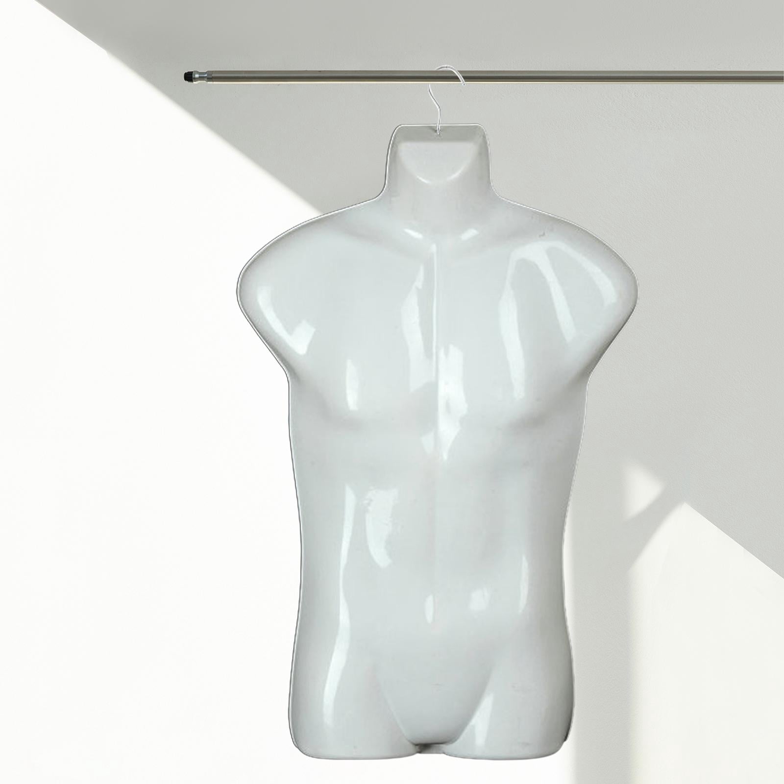 figatia Male Mannequin Hanger Fashion Body Manikin for Garment Vendors Market Commercial white