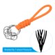 thumbnail image 4 of Llavero de paracord de 4" con anillas planas trenzadas, correa de muñeca, naranja, 4 of 7