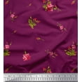 thumbnail image 1 of Soimoi Modal Satin Fabric Leaves & Carnation Floral Decor Fabric Printed Yard 42 Inch Wide, 1 of 1