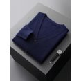 thumbnail image 1 of MVLYFLRT 100% Pure Merino Wool Sweater Jacket Men's V-Neck Cardigan Autumn Winter New Solid Color Top Casual Basic All-Match, 1 of 5