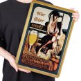 thumbnail image 3 of Vintage Metal Bar Girl Signo Rectangular Hierro Pintura Pared 30x40cm, 3 of 8