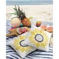 thumbnail image 2 of Farm Blooming Sunflower Abstract Outdoor Pillow Covers Set of 2, Decorative Waterproof Throw Pillow Case, White and Yellow Cotton Linen Soft Cozy Cushion Pillowcases, 2 of 4
