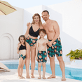 thumbnail image 1 of PatPat Family Matching Tropical Floral Drawstring Swim Trunks or Shell Edge Bikini, 1 of 3