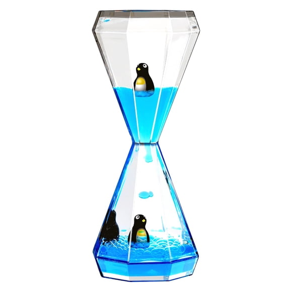 OCTTN Liquid Motion Bubbler Timer Sensory Toys for Calm Relaxing, 1 Pack Penguin Blue Water Oil Motion Timer for Fidget Toy, Autism Toys, Children Activity, Office Desk Home Decoration