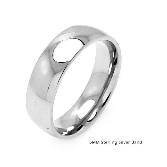 High Polished Sterling Silver 5MM Plain Wedding Band Ring Size 12