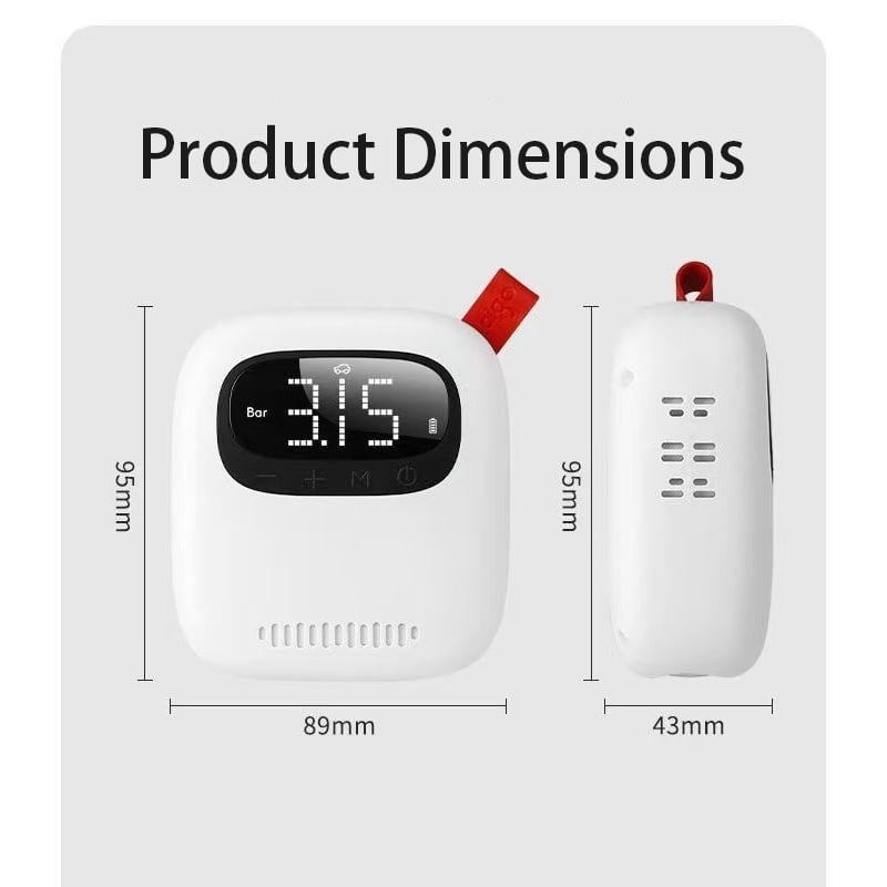 Aigo Mini Air Compressor: 5-Mode Smart Tire Inflator for Car/Bike/Motorcycle - Military-Grade Battery, Auto PSI Memory, Dual Valve