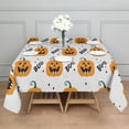 thumbnail image 3 of Happy Halloween Square Table Cover Waterproof Spillproof Tablecolths Pumpkin Skull Bat Spider Table Cloths for Halloween Background Indoor and Outdoor Birthday (42x42in), 3 of 6