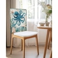thumbnail image 2 of nqOlkjepod Teal Coastal Octopus Chair Covers Set of 6, Decorative Chair Back Cover, Vintage Summer Beach Nautical Coral Dining Room Chair Slipcovers Removable Chair Protectors Covers for Party, 2 of 7
