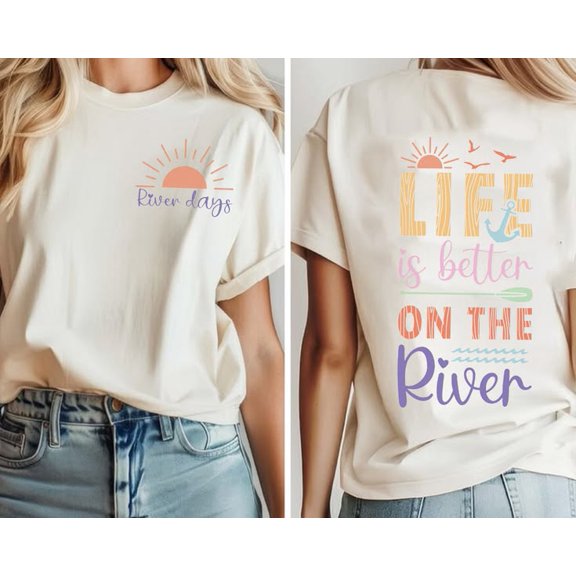 Retro River Life T-Shirt, Trendy Comfort Colors Tee T-shirt Sizes S-5XL Goldengate