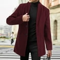 thumbnail image 2 of Dpytoraw Men Winter Coat Lapel Collar Long Sleeve Padded Leather Jacket Vintage Thicken Coat Sheepskin Jacket Short Coat, 2 of 5