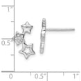 thumbnail image 4 of Sterling Silver Rhodium-Plated Polished Cz Star Post Earrings (13.3 X 8.25) Made In Thailand qe16482, 4 of 5