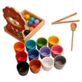 thumbnail image 1 of Pelotas en vasos Juguete de aprendizaje preescolar Juguete de combinación de colores Clasificación de colores del arco iris 12 colores, 1 of 9