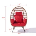 thumbnail image 4 of KOSSMAI Wicker Fabric Upholstered Patio Egg Chair, 4 of 5