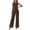 Coffee-Trousers Suit, variant on Summer Solid Color Sleeveless Crew Neck Vest and Wide Leg Pants Two Piece Outfit for Women Business Casual Work Beige L