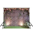 thumbnail image 2 of GreenDecor 7x5ft Children Photo Backdrops Light Illuminated Brick Wall Photo Studio Background Grass Flower Chandelier Photocall for Baby, 2 of 4
