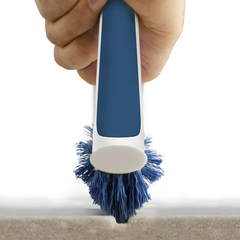 Elitra Swivel Grout Scrubber with Telescopic Handle & Tough Bristles,  Silver Blue