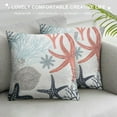 thumbnail image 3 of PIKWEEK Ocean Coral Pillow Covers Nautical Coastal Throw Pillows Beach Seashell Starfish Pillow Case Soft Square Cushion Covers for Home Couch Sofa Patio Bedroom, Brown, 3 of 5