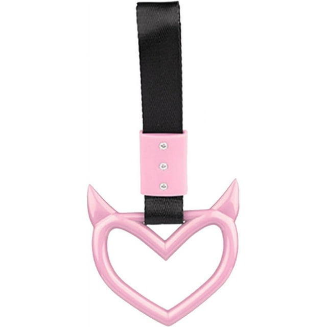 ZOUSSIQI Devil Heart Handle Ring | Decorative Warning Loop Bumper - Novelty Unique Easy Installation Hand Strap Drift for Car, Various Vehicle Models CA919-62869